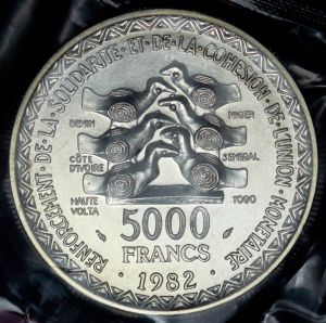 Западные Африканские Штаты 5000 франков 1982 ESSAI