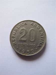 Аргентина 20 сентаво 1952