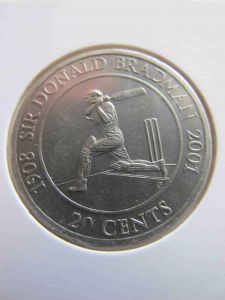 Австралия 20 центов 2001 Дональд Брэдман