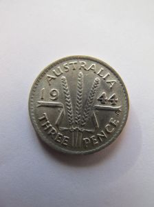 Австралия 3 пенса 1944 серебро