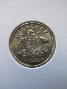 Австралия 6 пенсов 1944 серебро