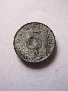 Австрия 5 грошей 1963