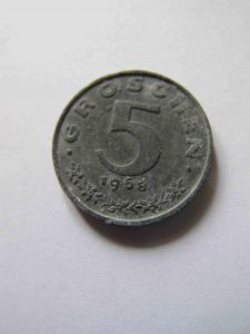 Австрия 5 грошей 1968