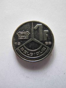 Бельгия 1 франк 1989 BELGIQVE