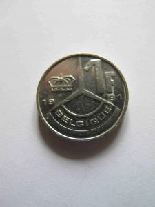 Бельгия 1 франк 1991 BELGIQVE