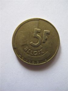 Бельгия 5 франков 1988 BELGIE