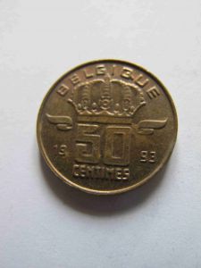 Бельгия 50 сентим 1993 BELGIQVE