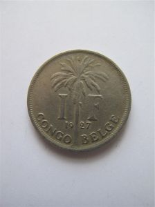 Бельгийское Конго 1 франк 1927 - km#20
