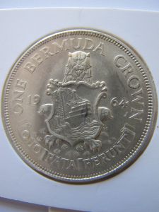Бермуды 1 крона 1964 серебро
