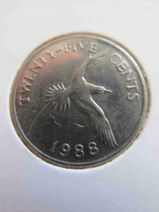 Бермудские острова 25 центов 1988