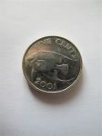Монета Бермудские острова 5 центов 2001