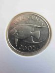 Монета Бермудские острова 5 центов 2005