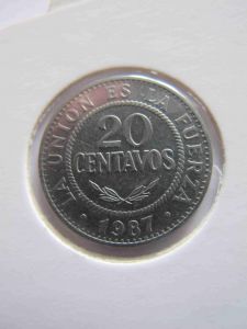 Боливия 20 сентаво 1987