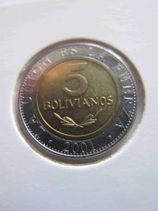 Боливия 5 боливиано 2001