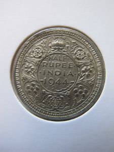 Британская Индия 1/2 рупии 1944 серебро