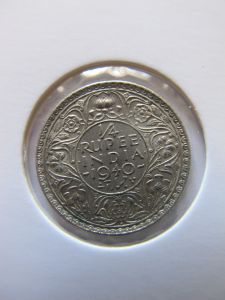 Британская Индия 1/4 рупии 1940 серебро