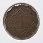 Монета Британская Индия 1 АННА 1944 (C)