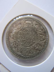 Британская Индия 1 рупия 1941 серебро