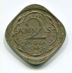 Монета Британская Индия 2 АННЫ 1941 (B)