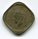 Монета Британская Индия 2 АННЫ 1941 (B)