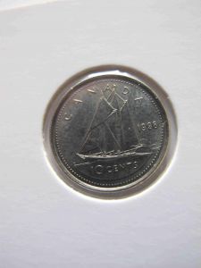 Канада 10 центов 1998