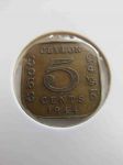 Монета Цейлон 5 центов 1944