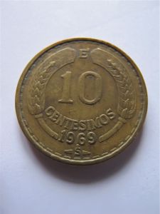 Чили 10 сентавос 1969