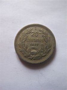Чили 20 сентавос 1939