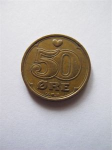 Дания 50 эре 1990