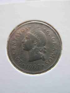 Доминиканская республика 25 сентаво 1967