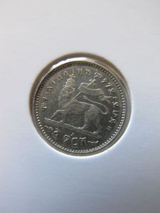 Эфиопия 1 герш 1889-91A серебро
