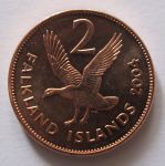 Монета Фолклендские острова 2 пенса 2004