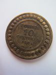 Монета Французский Тунис 10 сантимов 1904