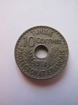 Монета Французский Тунис 10 сантимов 1918