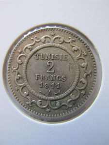 Французский Тунис 2 франка 1911