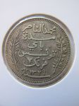 Монета Французский Тунис 2 франка 1911 серебро