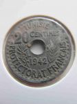 Монета Французский Тунис 20 сантимов 1942