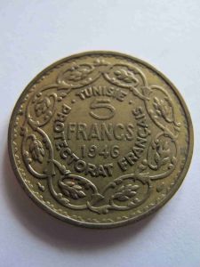 Французский Тунис 5 франков 1946 xf