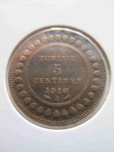 Французский Тунис 5 сантимов 1916