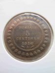 Монета Французский Тунис 5 сантимов 1916