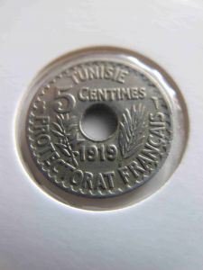 Французский Тунис 5 сантимов 1919