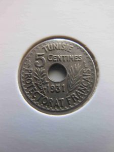 Французский Тунис 5 сантимов 1931