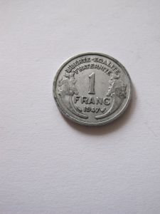 Монета Франция 1 франк 1947