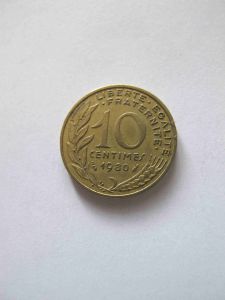Монета Франция 10 сантимов 1980