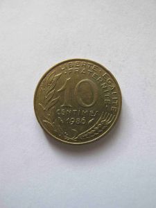 Франция 10 сантимов 1986