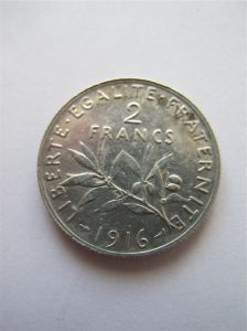 Франция 2 франка 1916