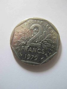 Монета Франция 2 франка 1979