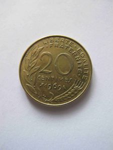 Франция 20 сантимов 1969