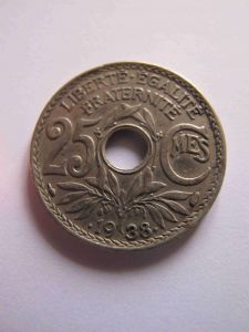 Франция 25 сантимов 1938
