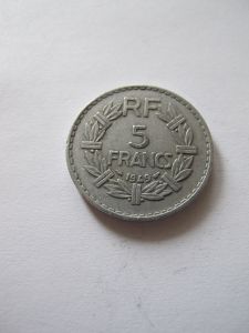 Монета Франция 5 франков 1949